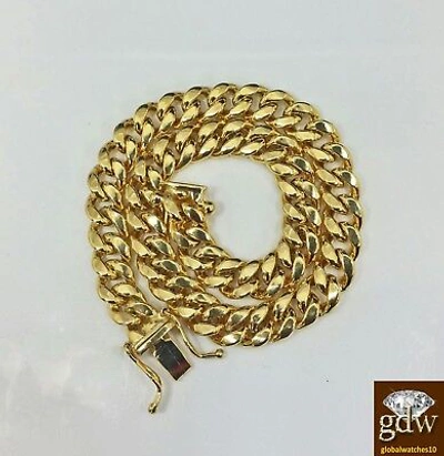 Pre-owned Gold And Diamond Real 10k Yellow Gold Miami Cuban Bracelet 6mm 7.5" Box Lock Strong Unisex