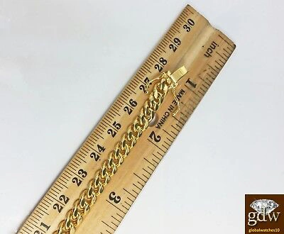 Pre-owned Gold And Diamond Real 10k Yellow Gold Miami Cuban Bracelet 6mm 7.5" Box Lock Strong Unisex