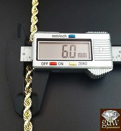 Pre-owned Globalwatches10 Real 10k Yellow Gold 28" Inch Rope Chain Necklace Cross Pendant Charm