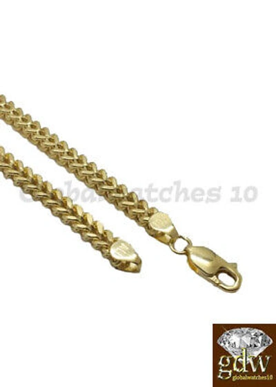 Pre-owned Franco Real 10k Gold  Chain 24" 4mm Necklace Lobster Clasp In Yellow
