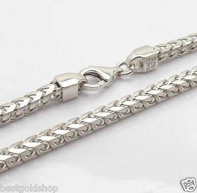Pre-owned Bestgoldshop 22" 24" 4.8mm Mens Solid Franco Chain Necklace Real Sterling Silver 925 58gr In Rhodium Finish