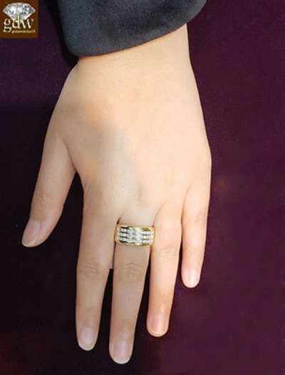 Pre-owned G&amp;d Real10k Yellow Gold Wedding Engagement Ring Band Genuine 1/2ct Diamond Size 11 In H-i