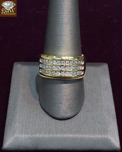 Pre-owned G&amp;d Real10k Yellow Gold Wedding Engagement Ring Band Genuine 1/2ct Diamond Size 11 In H-i