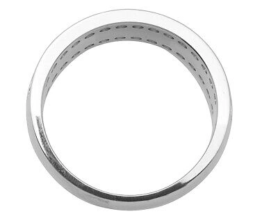 Pre-owned Jewelry Unlimited Mens 14k White Gold Real Vs Diamond Greek Engagement Wedding Band Ring 1.0ct 8mm