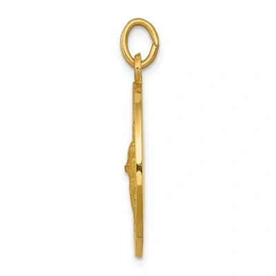 Pre-owned Goldia 14k Yellow Gold Polished St. Gerard "pray For Us" Religious Medal Pendant