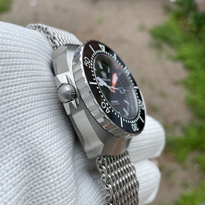 Pre-owned Steeldive Men Automatic Watch Diver 100atm Mechanical Wristwatch Luminous Nh35