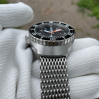 Pre-owned Steeldive Men Automatic Watch Diver 100atm Mechanical Wristwatch Luminous Nh35
