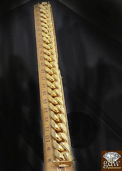 Pre-owned Globalwatches10 Real 10k Gold Miami Cuban Bracelet 18mm Box Lock Men 8.5 Inch