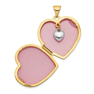 Pre-owned Accessories & Jewelry 10k Yellow Gold 0.005 Ct Diamond Always In My Heart Inscribed Locket - 2 Photos In White
