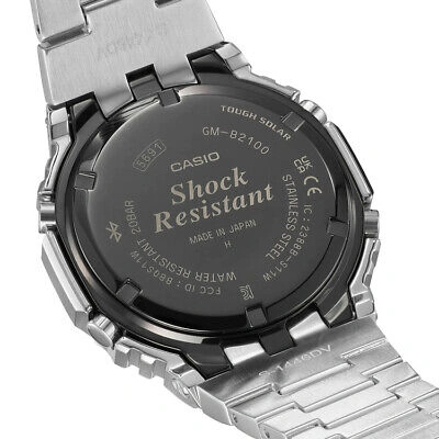 Pre-owned Casio G-shock Gm-b2100d-1ajf Black Full Metal Silver Solar Watch Men In Box
