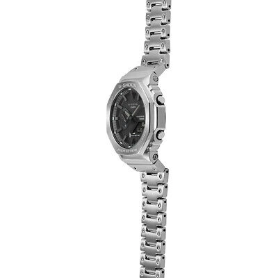 Pre-owned Casio G-shock Gm-b2100d-1ajf Black Full Metal Silver Solar Watch Men In Box