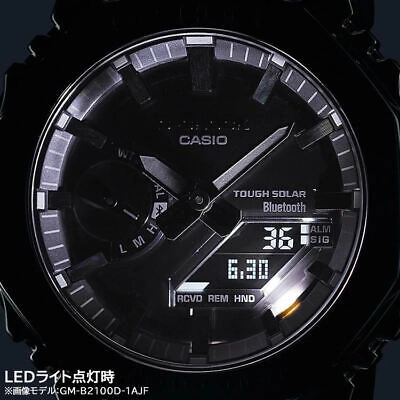 Pre-owned Casio G-shock Gm-b2100d-1ajf Black Full Metal Silver Solar Watch Men In Box