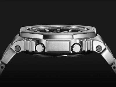 Pre-owned Casio G-shock Gm-b2100d-1ajf Black Full Metal Silver Solar Watch Men In Box