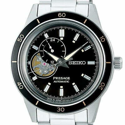 Pre-owned Seiko Presage Style 60's Sary191 Men's Watch Automatic Open Heart Black 2021