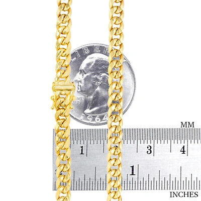 Pre-owned Nuragold 10k Yellow Gold Mens 5mm Miami Cuban Link Chain Italian Necklace Box Clasp 28"