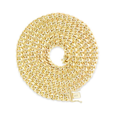 Pre-owned Nuragold 10k Yellow Gold Mens 5mm Miami Cuban Link Chain Italian Necklace Box Clasp 28"