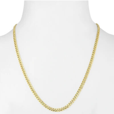 Pre-owned Nuragold 10k Yellow Gold Mens 5mm Miami Cuban Link Chain Italian Necklace Box Clasp 28"