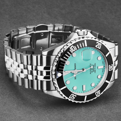 Pre-owned Revue Thommen Men's Diver Green Dial Stainless Steel Automatic Watch 17571.2231