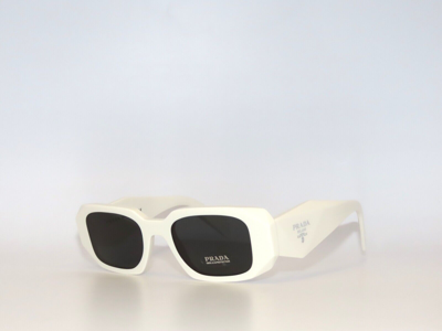 Pre-owned Prada Spr17ws 17 1425s0 Talc Dark Gray Sunglasses 17w