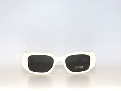 Pre-owned Prada Spr17ws 17 1425s0 Talc Dark Gray Sunglasses 17w