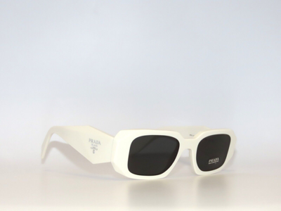 Pre-owned Prada Spr17ws 17 1425s0 Talc Dark Gray Sunglasses 17w