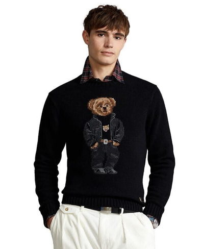 Pre-owned Polo Ralph Lauren $398 Men's Iconic Bear Lunar Wool Tiger Sweater  In Black | ModeSens
