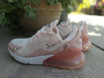 Pre-owned Nike Women's  Air Max 270 Sneakers Shoes Pink Made With Swarovski Crystals