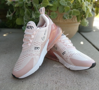 Pre-owned Nike Women's  Air Max 270 Sneakers Shoes Pink Made With Swarovski Crystals
