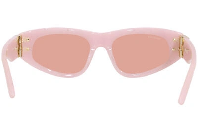 Pre-owned Balenciaga Bb0095s 003 Sunglasses Women's Pink/gold/red Lenses Oval Shape 53mm