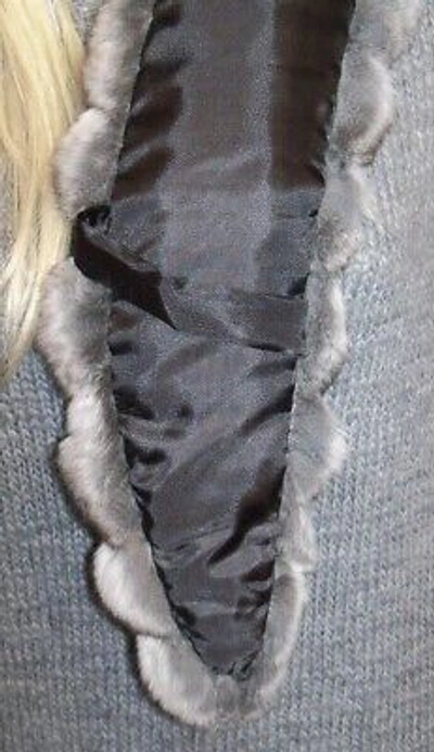 Pre-owned From *damco* Genuine Chinchilla Fur Stole - Jacket Or Coat Collar - Scarf 42 Inch Length In As In Photo