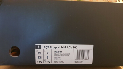 Pre-owned Adidas Originals Size 9.5 - Adidas Eqt Support Mid Adv Primeknit Super Shenron Db2933 W/receipt In Gold