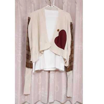 Pre-owned Vivienne Westwood Cardigan Heart Knit Check Deformation 