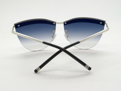 Pre-owned Boucheron $1020  0028s 003 Silver/blue Gradient Authentic Sunglasses