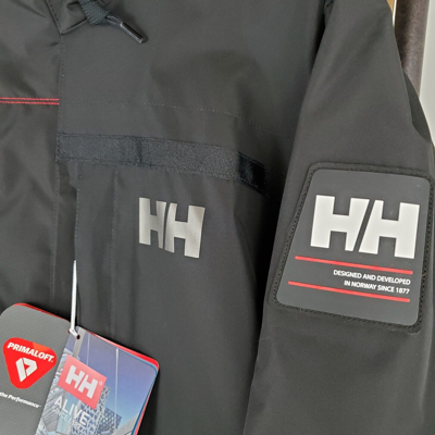 Pre-owned Helly Hansen $300  Size 2xl Mens Primaloft Black Hooded Waterproof Jacket