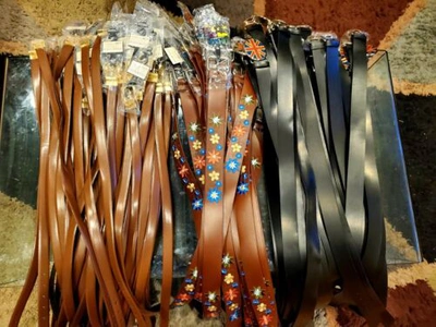 Pre-owned Multiple Brands 100 Lot Wholesale Assorted Women's Belt In Mixed Sizes In Black, Brown, Pink, Green, Golden