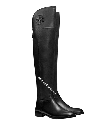 Pre-owned Tory Burch Tory Buch Black Simone Over The Knee 35mm Boot Choose Your Size