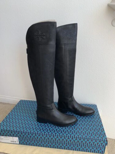 Pre-owned Tory Burch Tory Buch Black Simone Over The Knee 35mm Boot Choose Your Size