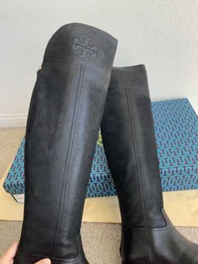 Pre-owned Tory Burch Tory Buch Black Simone Over The Knee 35mm Boot Choose Your Size