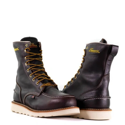 Pre-owned Thorogood 1957 Series Waterproof 8″ Briar Pitstop Safety Toe Maxwear Wedge™ Usa Made In Briar Pitstop Leather