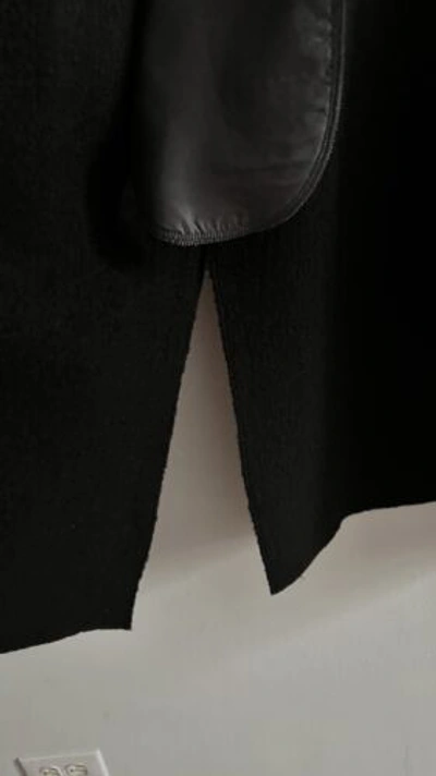 Pre-owned Eileen Fisher $478  Ash/black Ombre Boiled Wool Kimono Coat S/m In Black/dark Gray