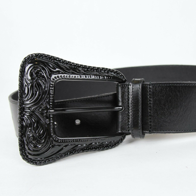 Pre-owned Saint Laurent $595  Ysl Black Leather Corset Western Belt 80/32 439728 1000