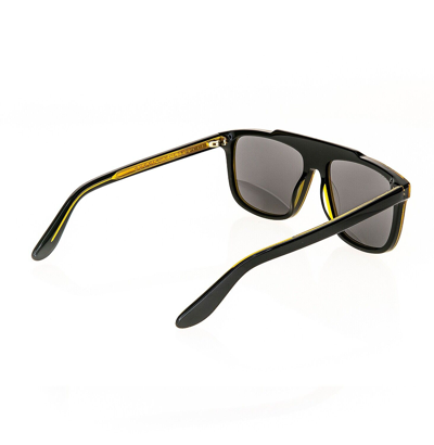 Pre-owned Gucci 1039 Gg1039s Retro Black Orange Unisex Navigator Sunglasses Authentic 001 In Gray
