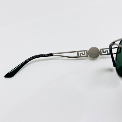 Pre-owned Versace Wire Rock Pilot Medusa 2160 Gunmetal Green Ve2160 Aviator Sunglasses