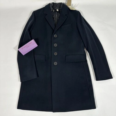 Pre-owned Burberry Lyndson 3-in-1 Navy Wool Cashmere Vest + Overcoat Coat Sz Xl In Blue