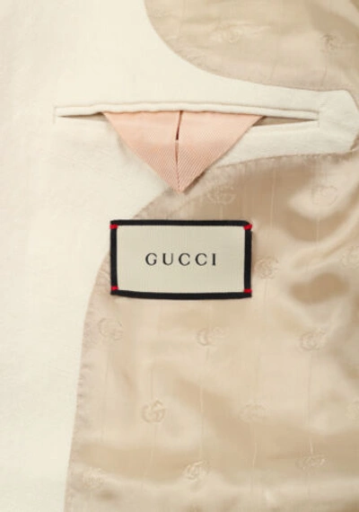 Pre-owned Gucci Off White Double Breasted Signature Sport Coat Size 52 It / 42r U.s.