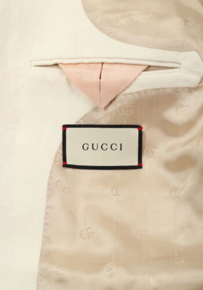 Pre-owned Gucci Off White Double Breasted Signature Sport Coat Size 52 It / 42r U.s. N...