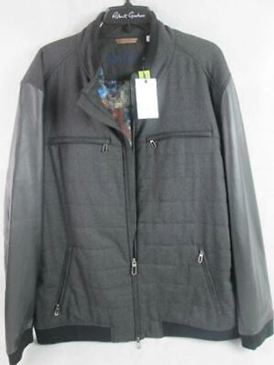 Pre-owned Robert Graham Men's Royalton Woven Outerwear Jacket Charcoal/gray 3xl $798