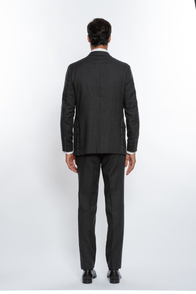 Pre-owned Luigi Borrelli $2950  Napoli Hand-sewn Dark Gray Suit Virgin Wool Slim Fit (2)