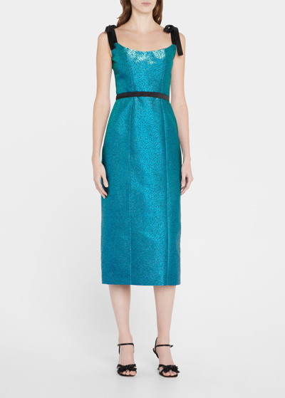 Shop Markarian Acacia Midi Dress In Blue Metallic Dot
