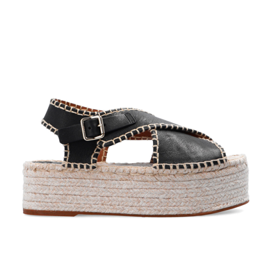 Shop Chloé Lucinda Platform Espadrilles In Black